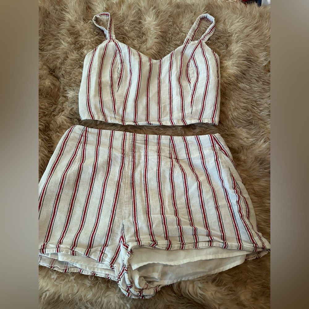 Forever 21 Crop Top & High Waisted Shorts Set
